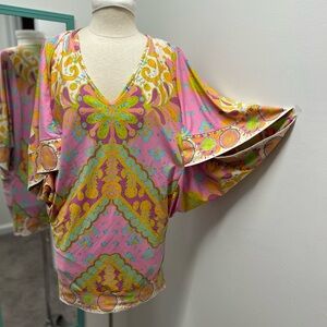 Trina Turk Multicolor Patterned Kaftan Swim Coverup